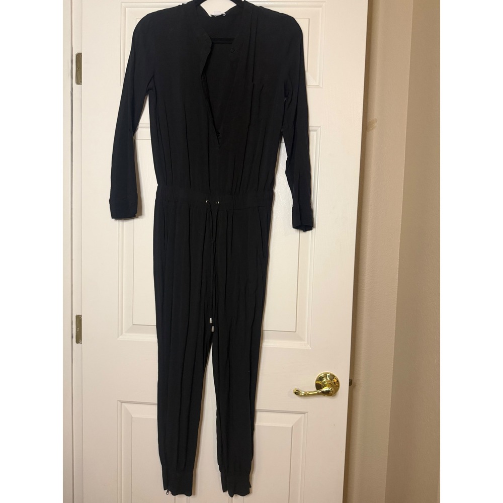 Splendid Black Long Sleeve Jumpsuit Drawstring Waist Jogger XS